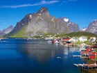 Góry, Jezioro, Norwegia, Domy, Łodzie