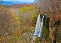 Wodospad, Falling Spring Falls, Ska?y, G?ry, Drzewa, Stan Wirginia, Stany Zjednoczone