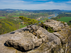 Góra Lilienstein, Drzewo, Skały, Saksońska Szwajcaria, Niemcy