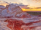 Zachód słońca, Skały, Marble Canyon, Vermillion Cliffs National Monument, Arizona, Stany Zjednoczone