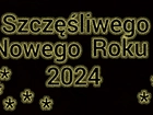 Sylwester, Napis, Szczęśliwego Nowego Roku, 2024, Gwiazdki, Czarne, Tło