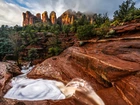 Sedona, Arizona, Stany Zjednoczone, Skały, Potok