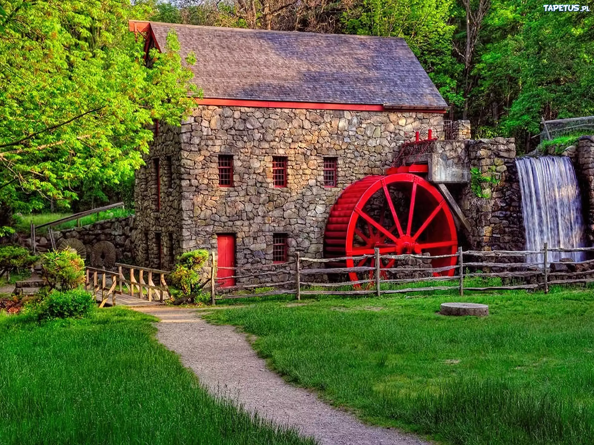 Водяная мельница. Большая водяная мельница. Милл (밀. Hornberg Watermill. Green Screen Watermill.